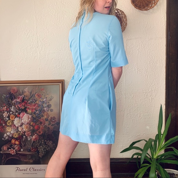 60s Short Sleeve Sheath Mini Dress - Picture 3 of 4